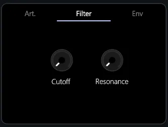 Tabbed panel, Filter tab active