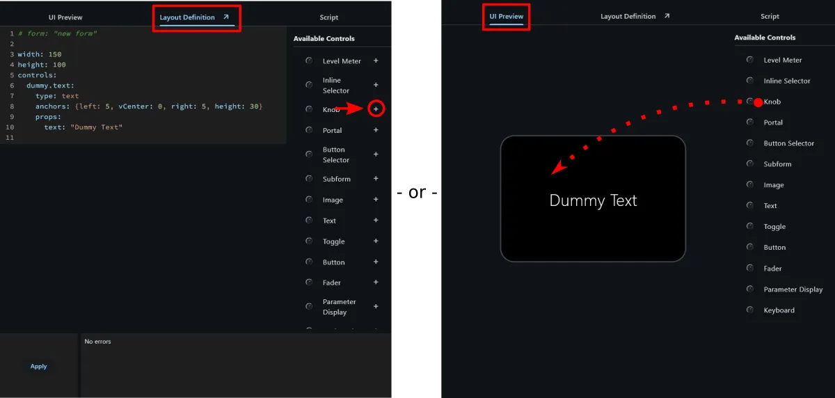 Adding a knob control
