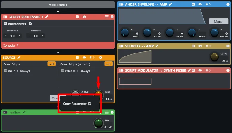 Copying a parameter UID