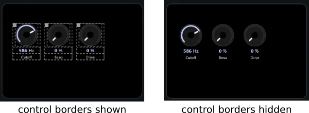 Three knob instances from one sub-form