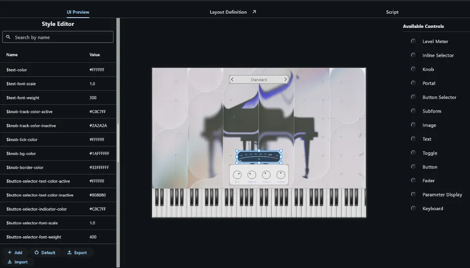 UI editor overview