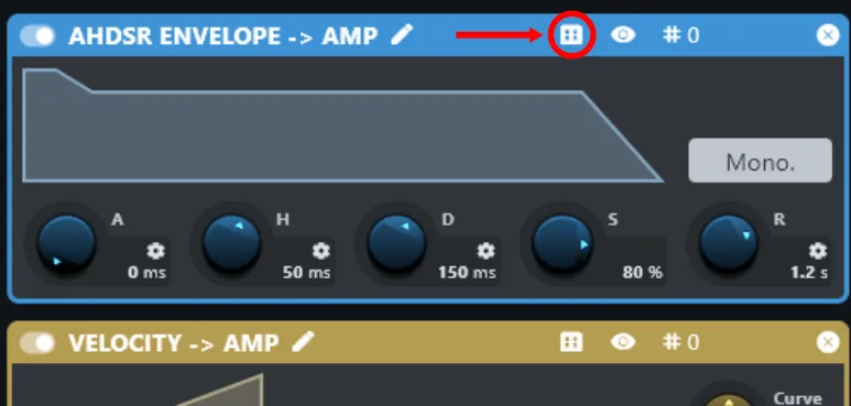 Envelope preset dialog