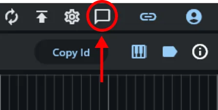 AI chat icon button in the top right of the editor window