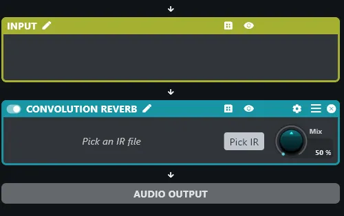 Convolution Reverb processor dropped into the blank reverb layer