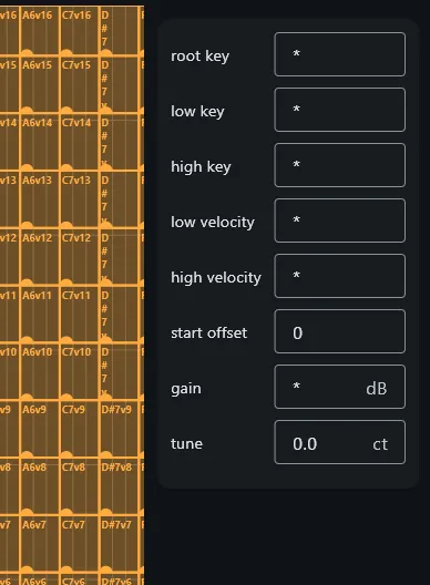Zone inspector with multiple zones selected — most fields show an asterisk for differing values