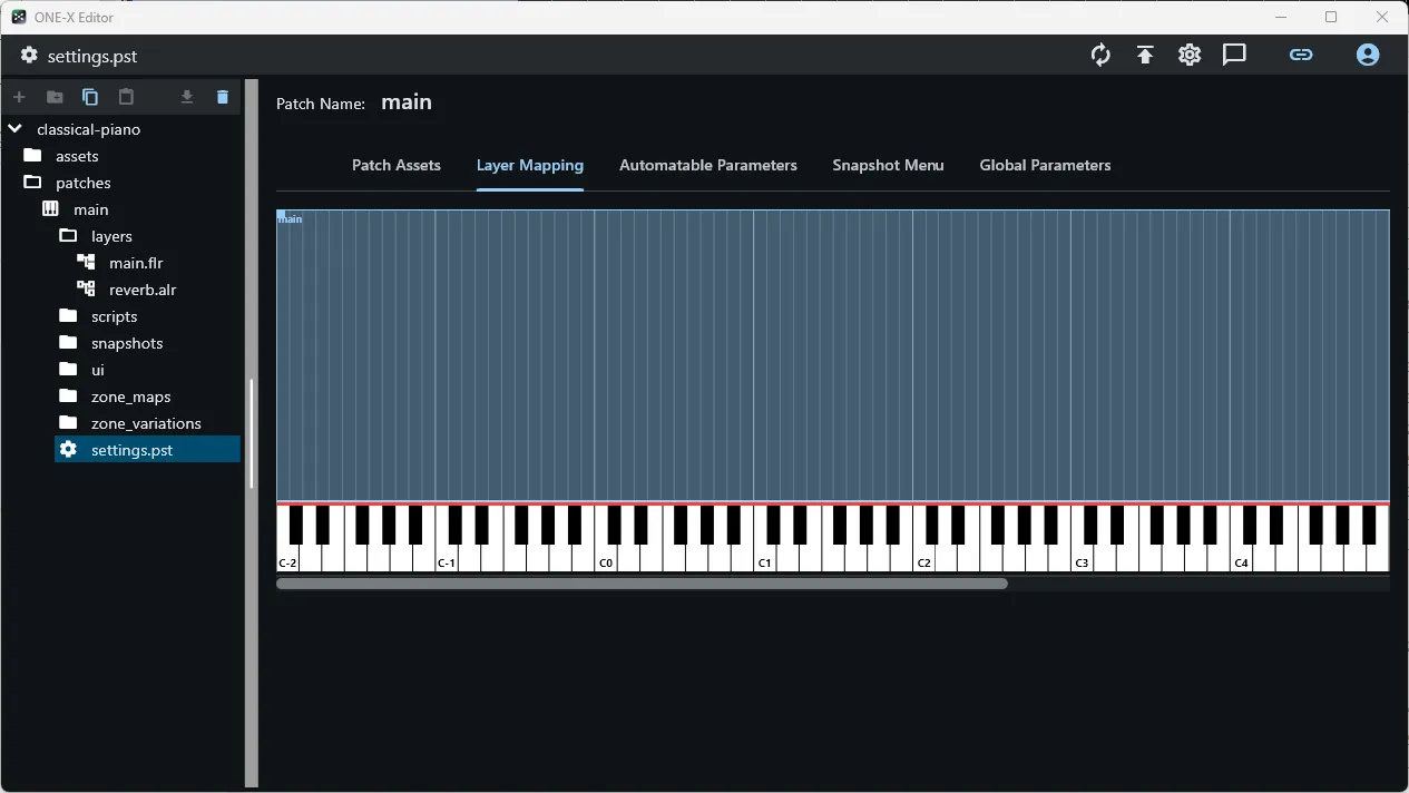 Opening settings.pst from the patches/main folder