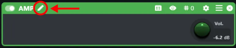 Pencil icon next to a processor's name, used to rename it