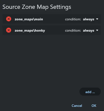 Source processor's zone map dialog, adding honky.zmap