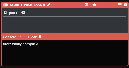 Script console showing "successfully compiled"