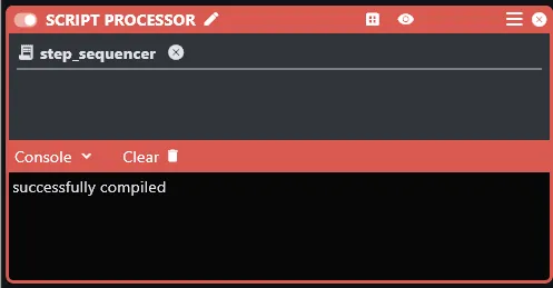 Script console showing "successfully compiled"