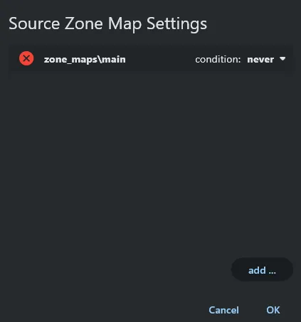 Setting the main zone map's note-on condition to Never