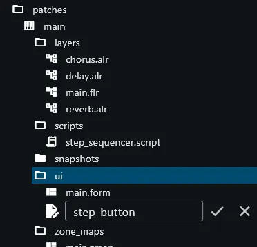 Create new UI form context menu
