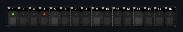 Step grid form with all 16 steps, playhead and selection working