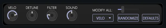 step_controls form preview — four knobs left, batch controls right