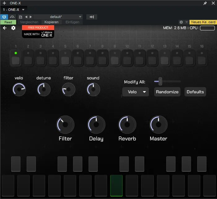 Finished instrument loaded and ready in the plugin